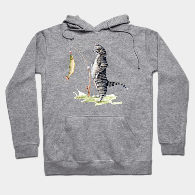 Cat Fishing Hoodie by Goosi